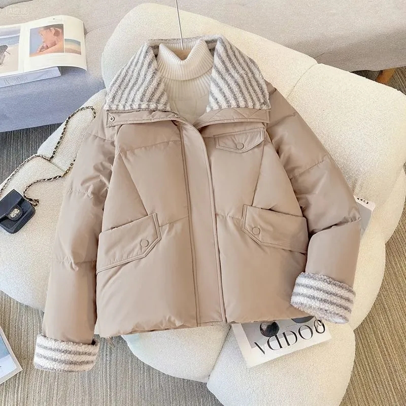 Yellow Winter Clothing - 다운 코튼 재킷 여성용 숏 2025