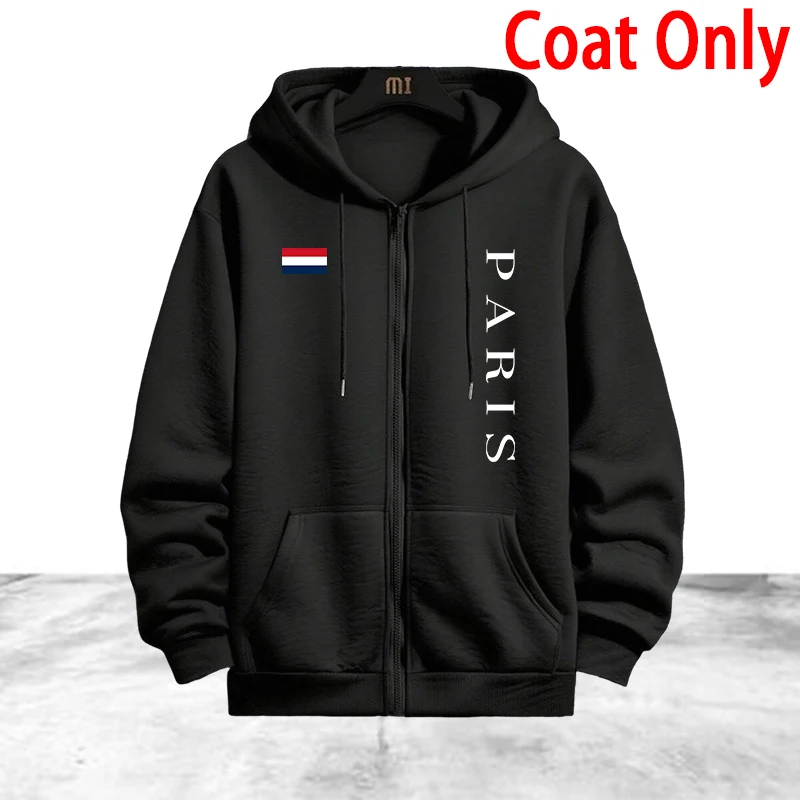 파리 프린팅 남성 트랙슈트 캐주얼 지퍼 후드 스웨트셔츠 - Winter Clothing Clearance 리뷰 및 가격
