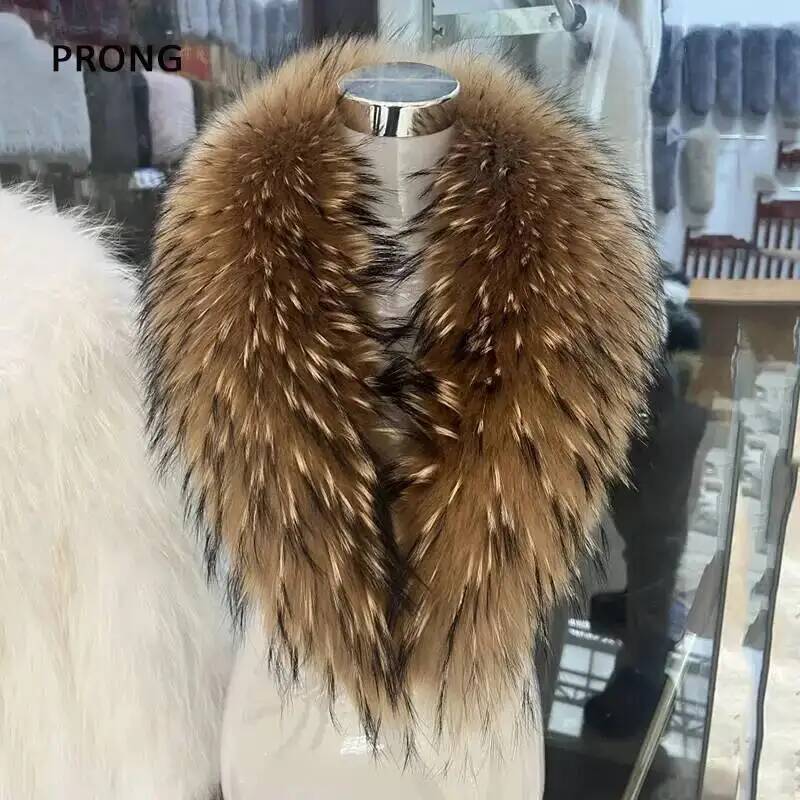 자연 너구리 모피 칼라 리얼 모피 스카프 여성 겨울 럭 - Winter Clothing Clearance 리뷰 및 가격