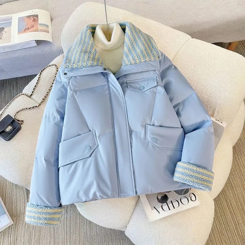 다운 코튼 재킷 여성용 숏 2025 양털 신상 루즈 코 - Yellow Winter Clothing 리뷰 및 가격