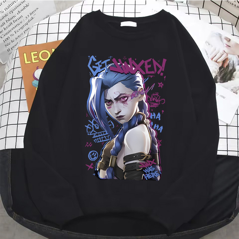 Jinx Arcane 여성용 인기 애니메이션 후디, 풀 - Winter Under Clothing 리뷰 및 가격