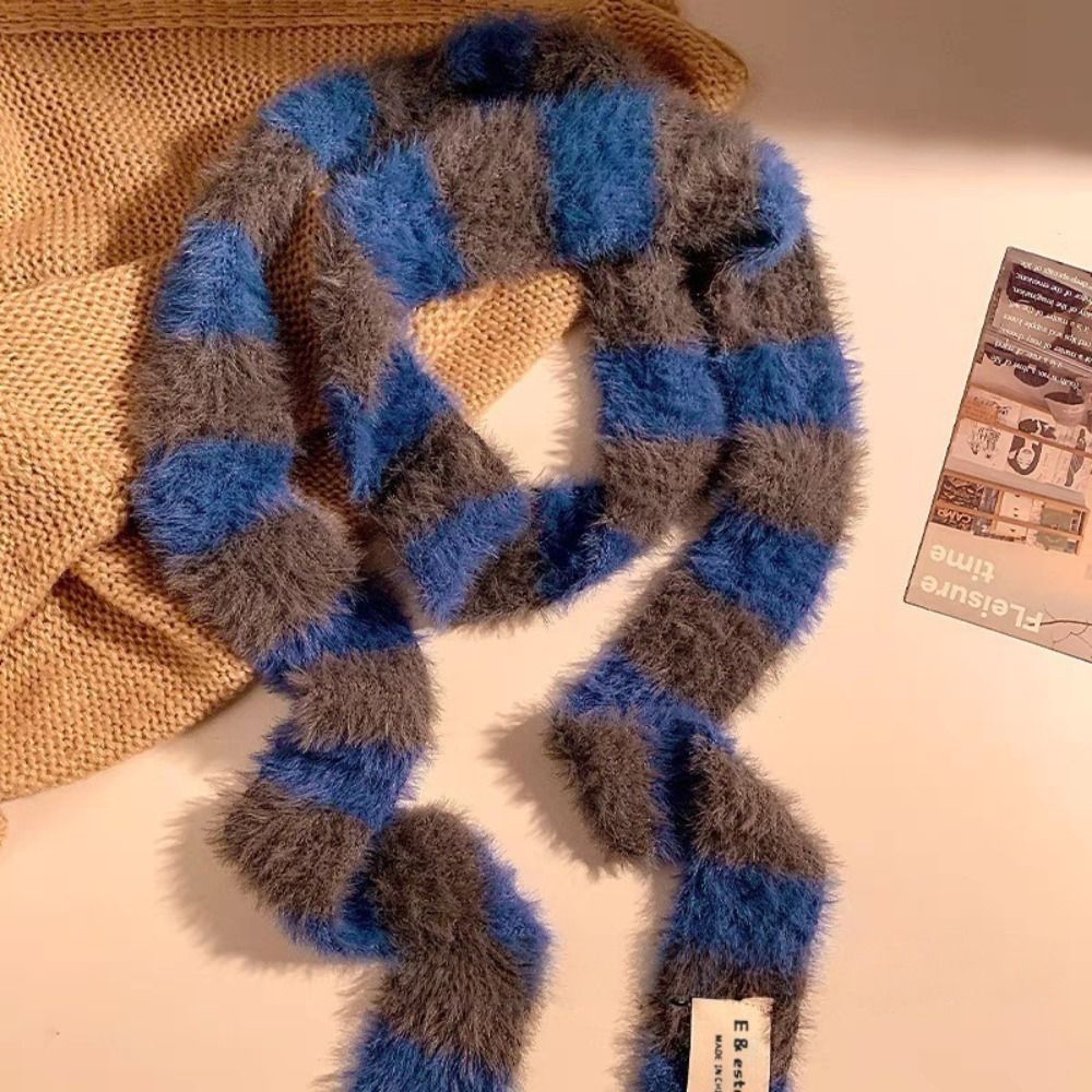 니트 Y2K 소녀 스트라이프 스카프 따뜻한 목도리 슬림 - Winter Clothing Girls 리뷰 및 가격