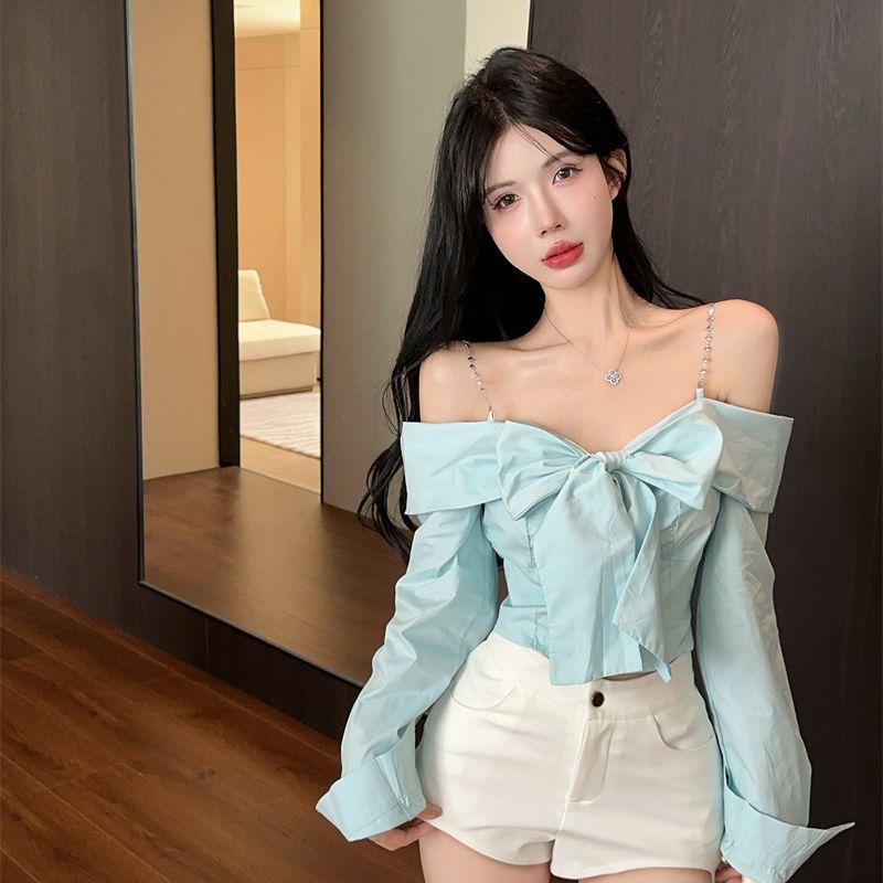 순수한 욕망 바람 매운 소녀 한 단어 보우 스트랩 셔츠 - Winter Clothing Girls 리뷰 및 가격