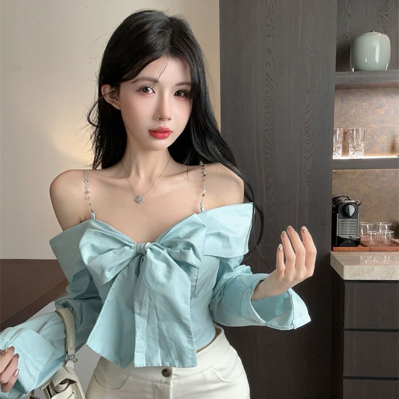 순수한 욕망 바람 매운 소녀 한 단어 보우 스트랩 셔츠 - Winter Clothing Girls 리뷰 및 가격